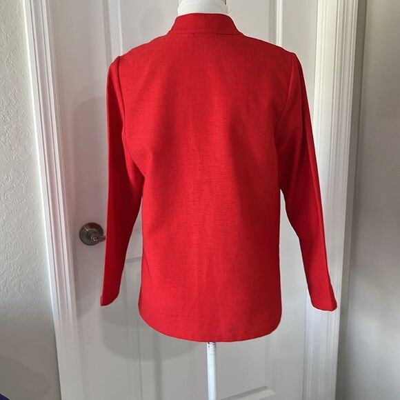 Mary G. Palm Beach Elegant Red W Flower Buttons Dressy Popover NWT SZ S - Picture 5 of 8